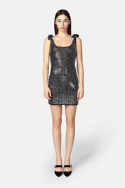 VESTIDO AYSEL NEGRO-PLATA