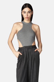 Pantalón Norma gris lurex