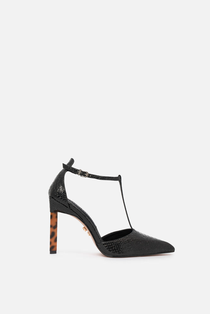 DECOLLETE EMERIS BLACK SNAKE