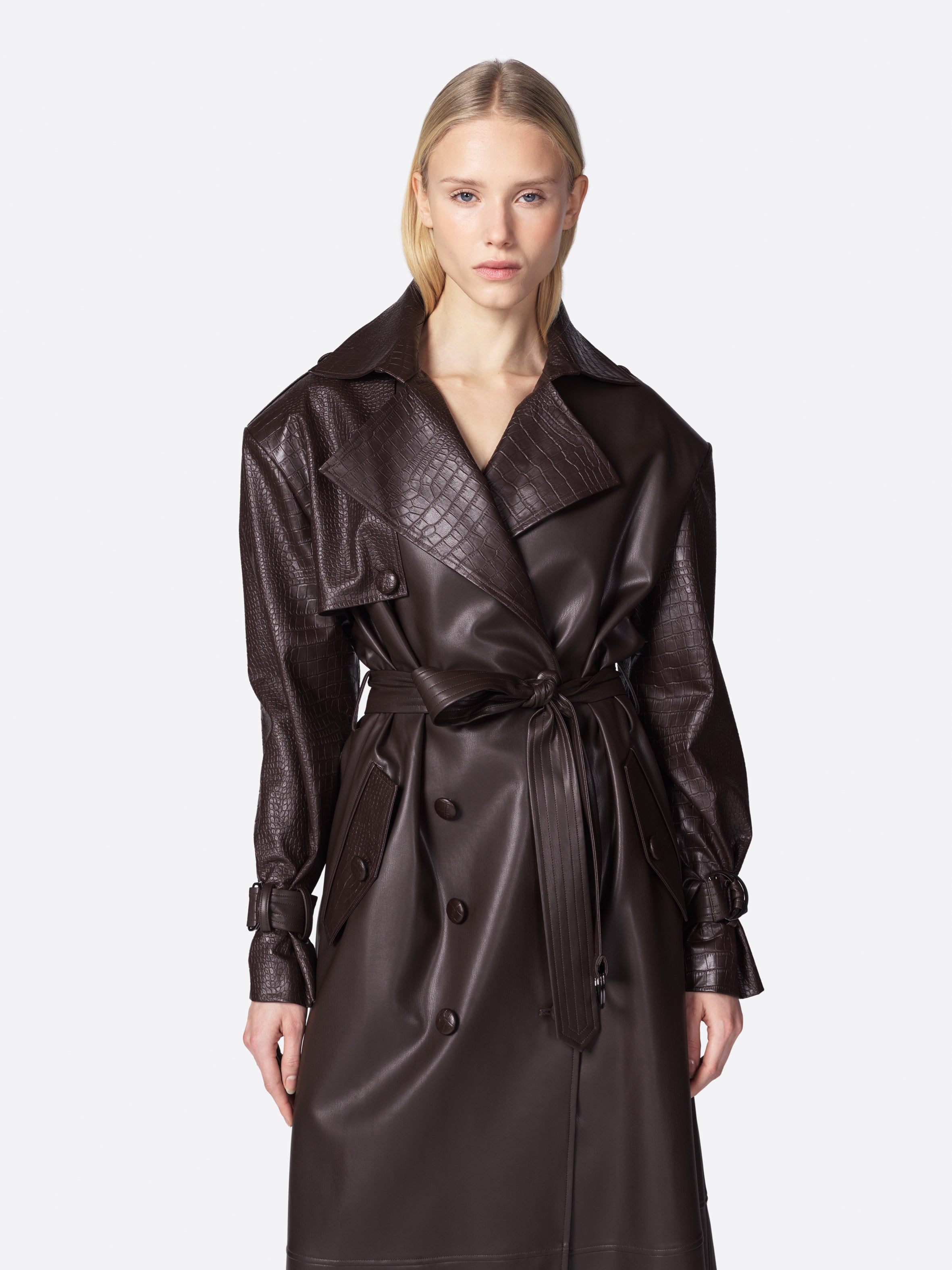 TRENCH LUNGO GIZEM MARRONE