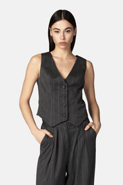 Chaleco Norma gris lurex
