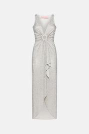 VESTIDO MIDI AZUL MARINO PLATA