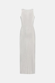 VESTIDO MIDI AZUL MARINO PLATA