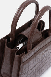 MINI TOTE BAG SERANE MARRONE CROCO