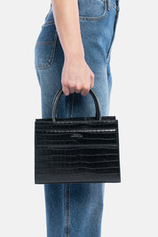 MINI TOTE BAG SERANE NERA CROCO