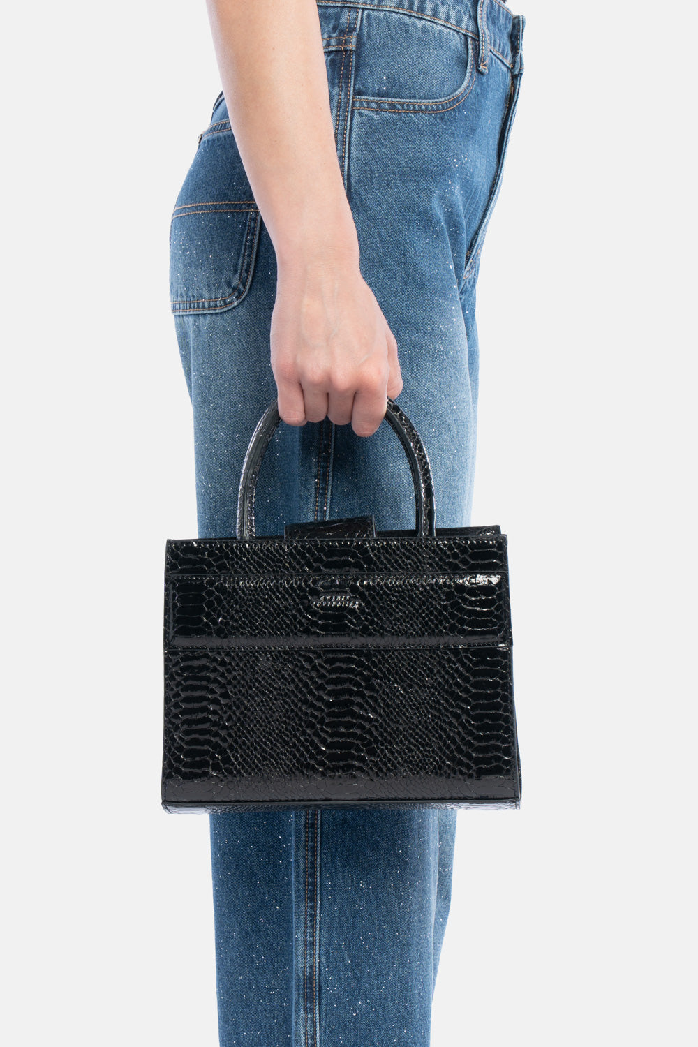 MINI TOTE BAG SERANE NERA PITONATA