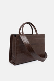 TOTE BAG SERANE MARRONE CROCO