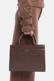 TOTE BAG SERANE MARRONE CROCO