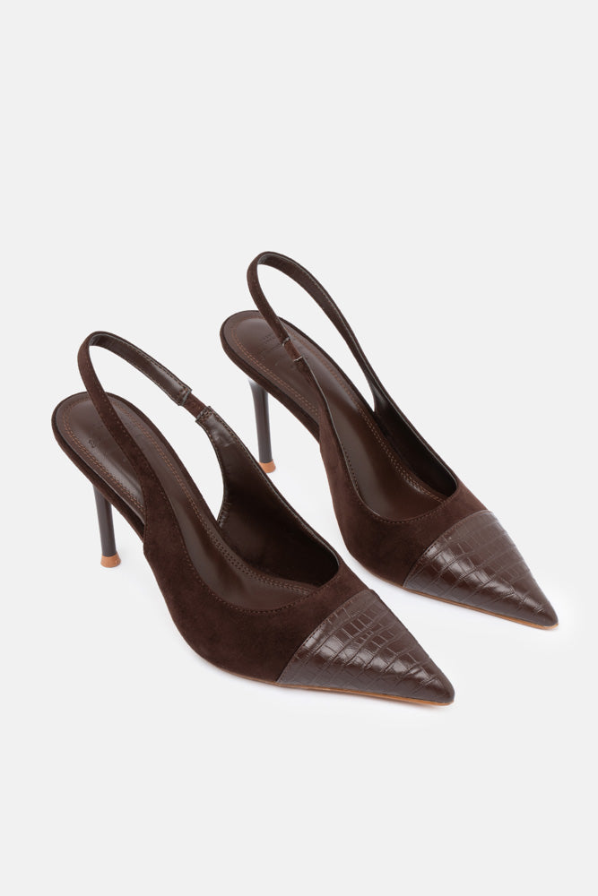 SLINGBACK VARNE' MARRONE