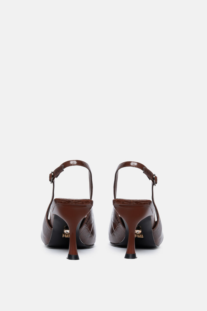 SLINGBACK VELVE MARRONE