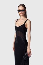 VESTIDO LARGO TIRANTES NEGRO