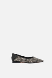 Celyne – ballerina nero argento | TWENTYFOURHAITCH – vista laterale