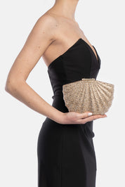 BOLSO DE MANO BONITO ORO