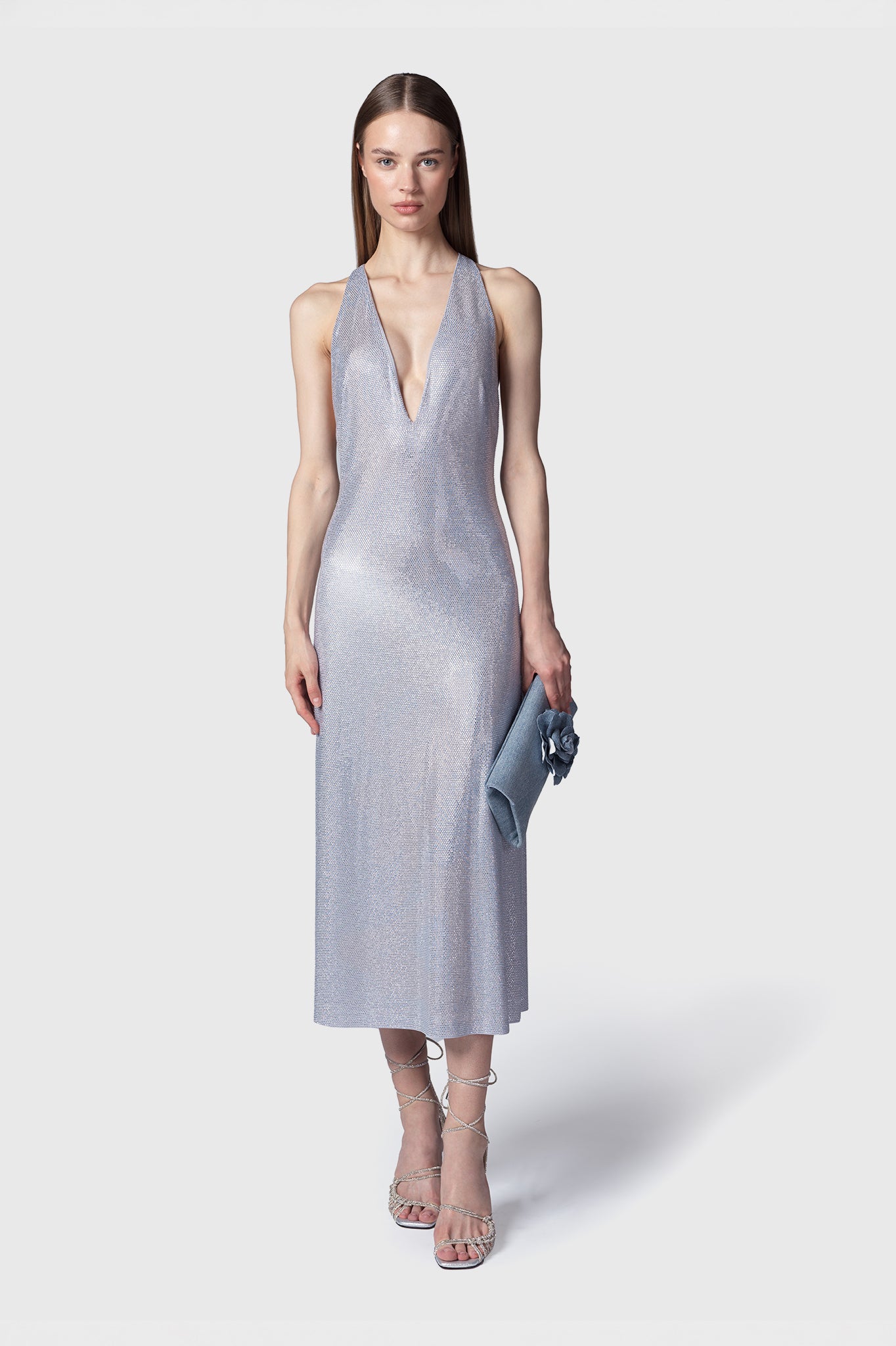 VESTIDO MIDI CATBA PLATA PLATA
