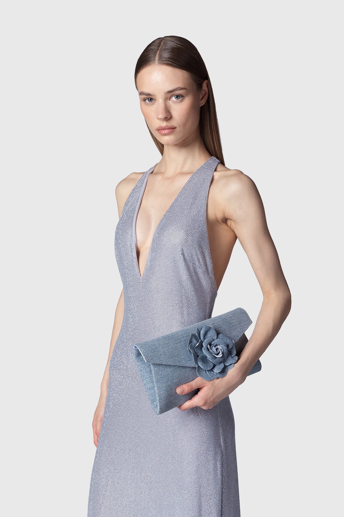 VESTIDO MIDI CATBA PLATA PLATA