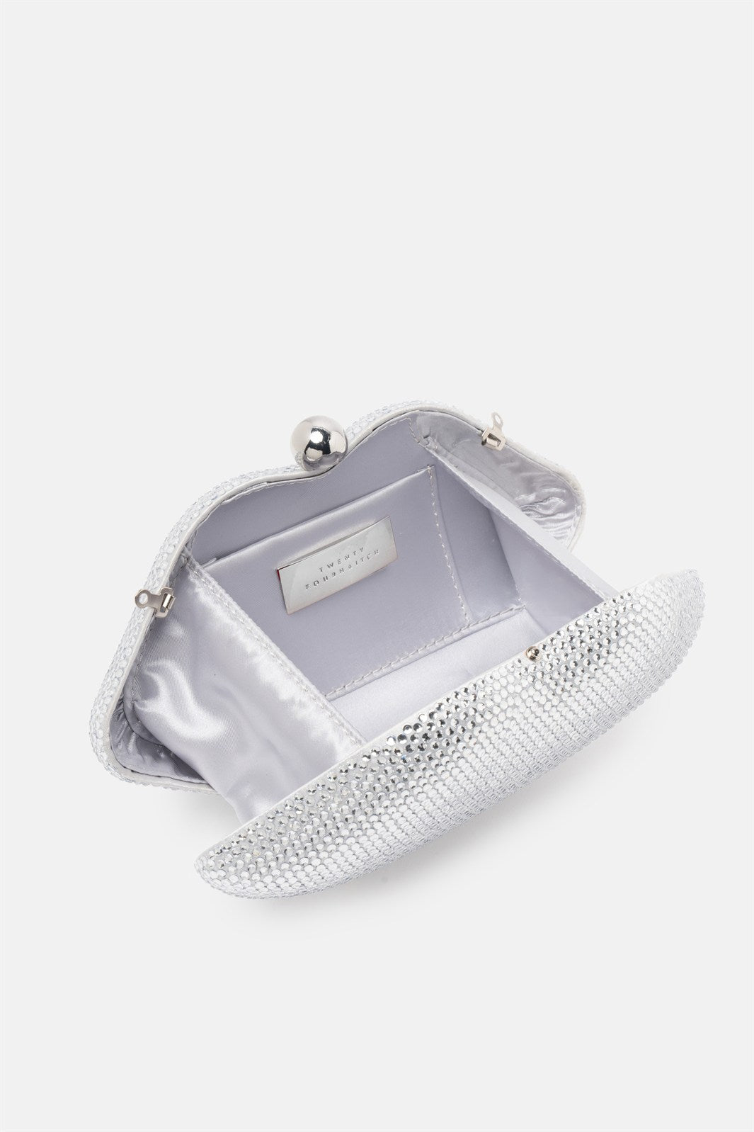 Ylenor – clutch a forma di bocca argento | TWENTYFOURHAITCH – dettaglio