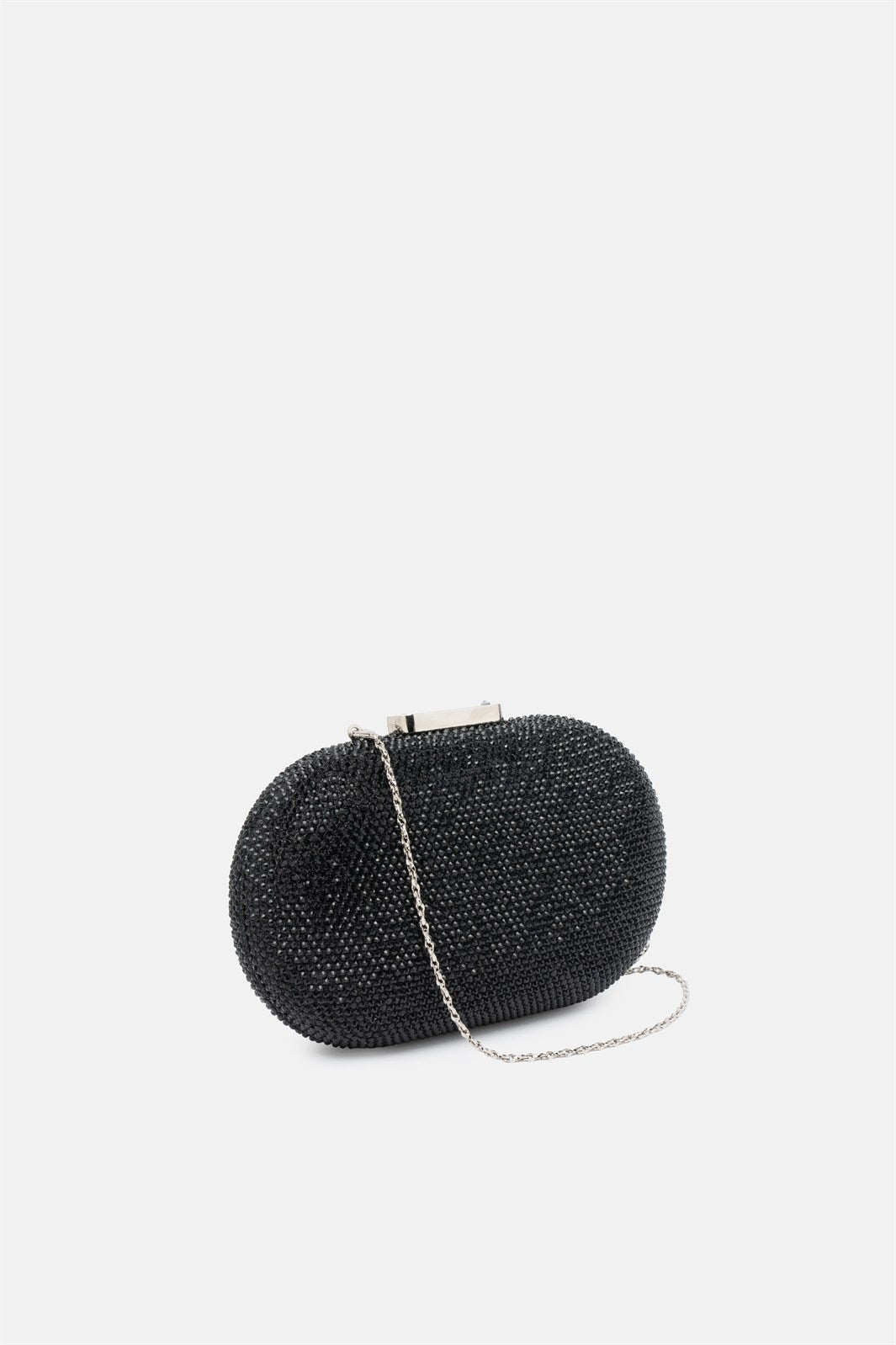 Isidora – clutch nera | TWENTYFOURHAITCH – vista laterale