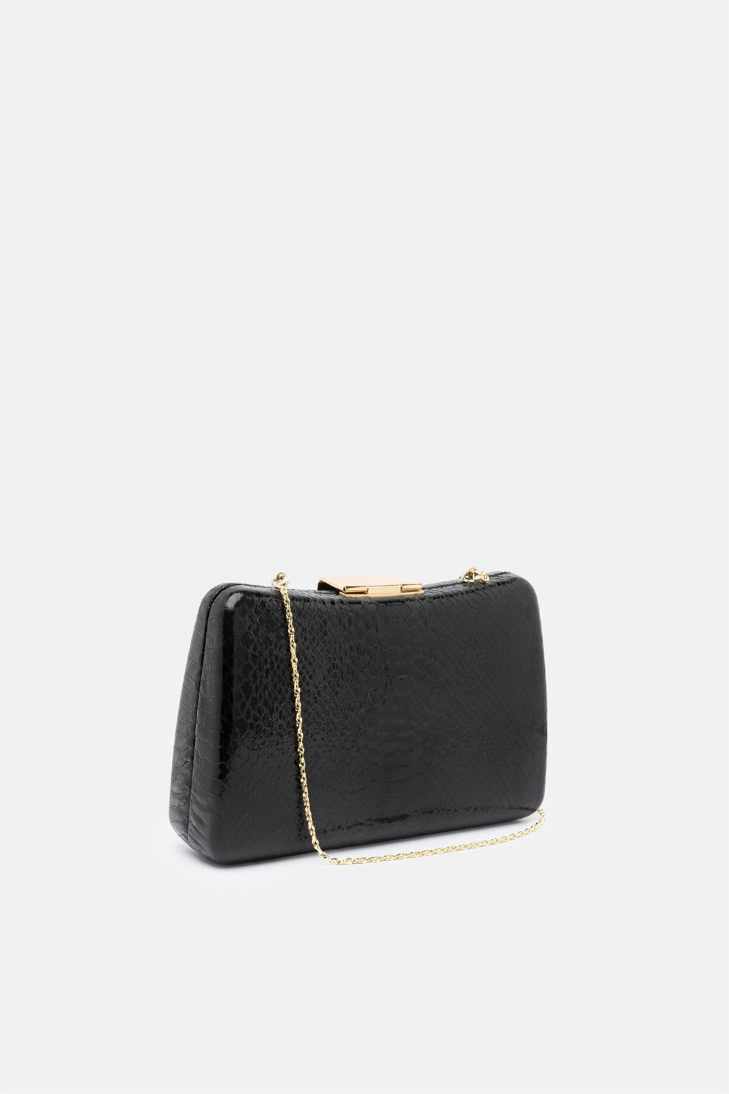 Oleria – clutch nera | TWENTYFOURHAITCH – vista laterale