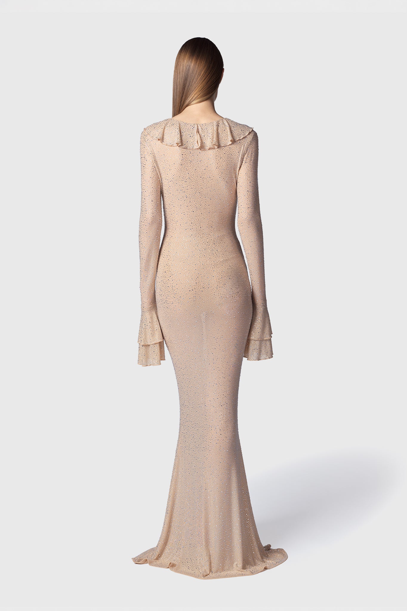 VESTIDO LARGO COVE NUDE-CRISTAL