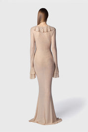 VESTIDO LARGO COVE NUDE-CRISTAL