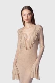 VESTIDO LARGO COVE NUDE-CRISTAL