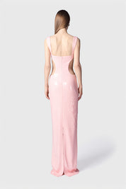 VESTIDO LARGO CUBRES ROSA
