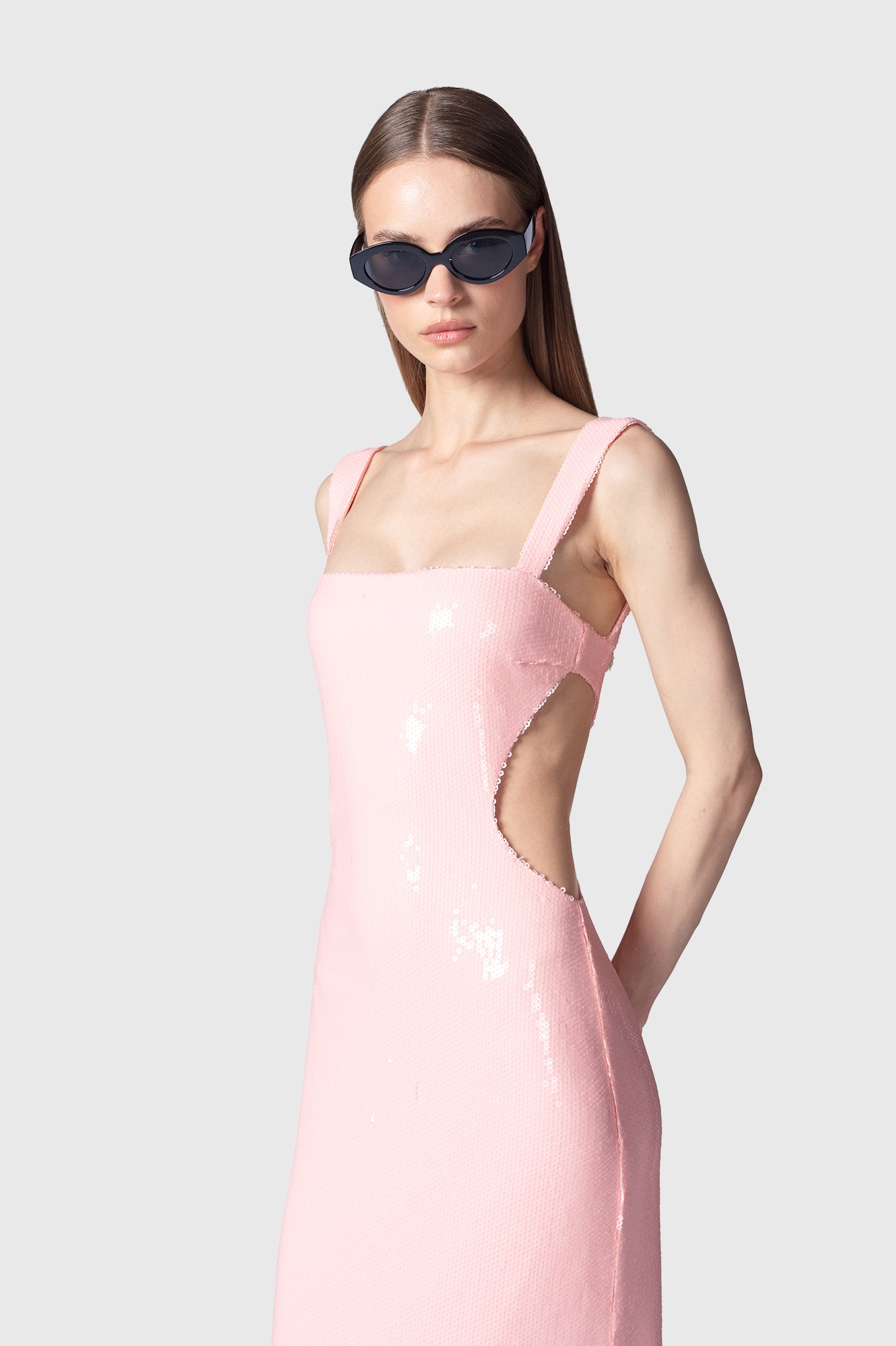 VESTIDO LARGO CUBRES ROSA