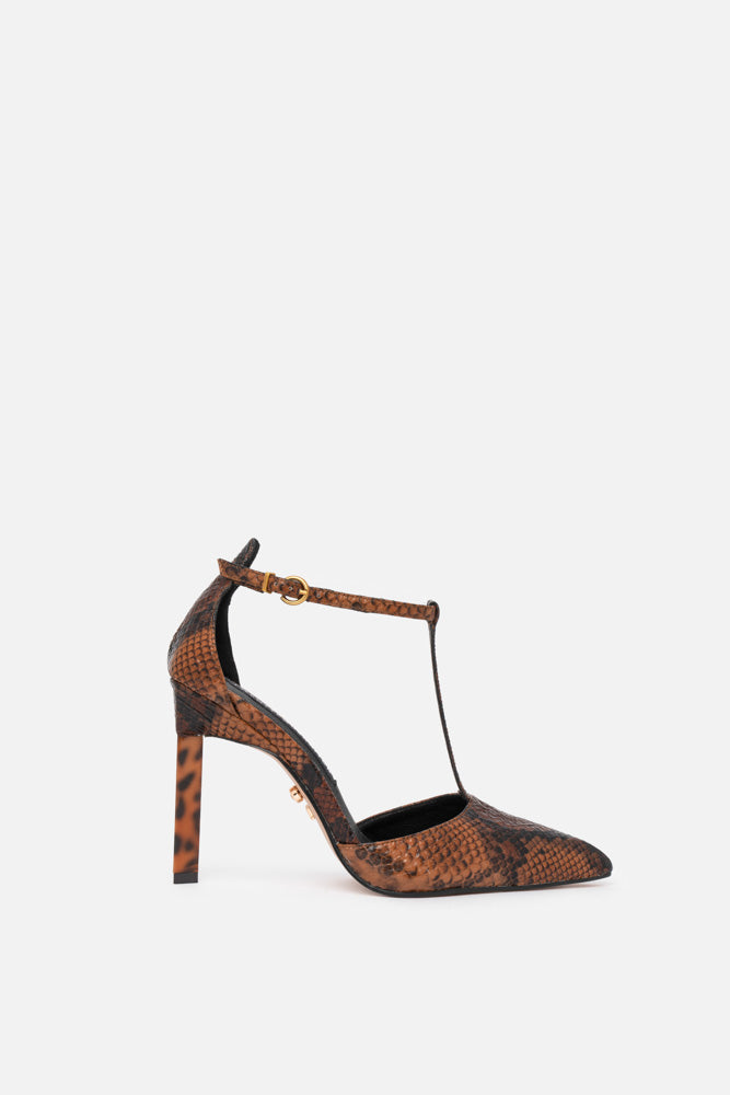Emeris – décolleté brown snake | TWENTYFOURHAITCH – vista laterale
