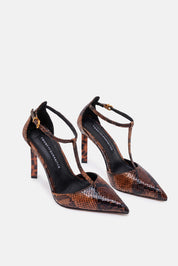 Emeris – décolleté brown snake | TWENTYFOURHAITCH – vista tre quarti