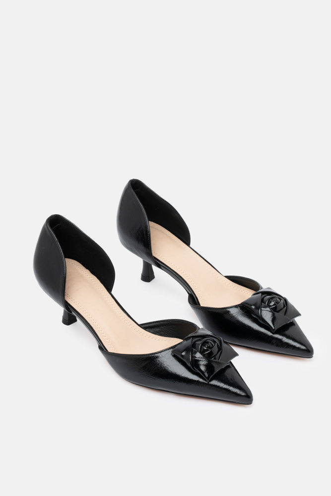 Faele – décolleté nero | TWENTYFOURHAITCH – vista tre quarti