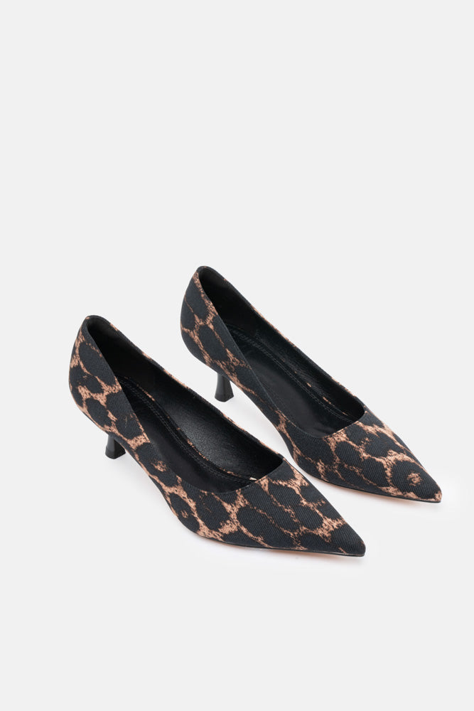 Levara – décolleté animalier | TWENTYFOURHAITCH – vista tre quarti