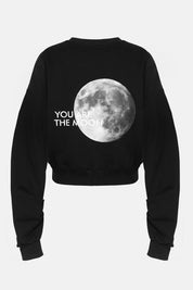 FELPA MOON CROP NERO