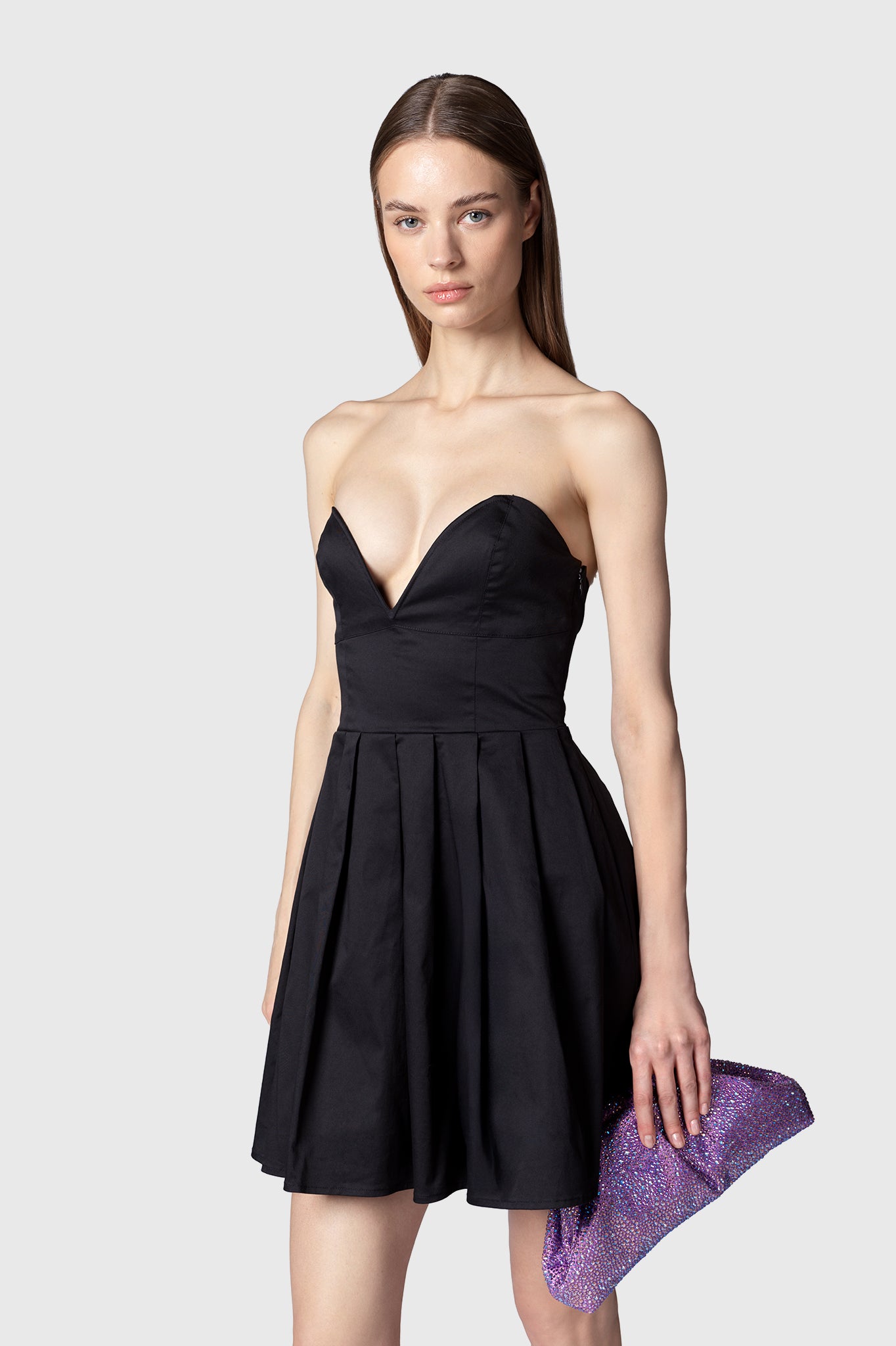 FLORES MINI VESTIDO NEGRO