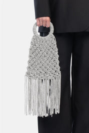 Maronti – handbag argento | TWENTYFOURHAITCH – indossata dalla modella