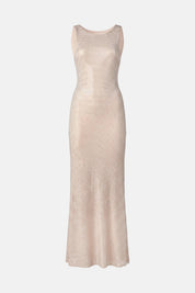VESTIDO LARGO HELIOS NUDE CRISTAL