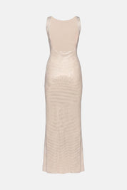VESTIDO LARGO HELIOS NUDE CRISTAL