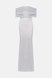 VESTIDO LARGO PLATA CLAVE