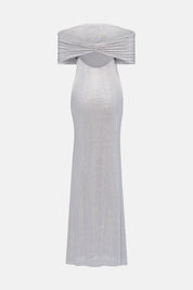 VESTIDO LARGO PLATA CLAVE