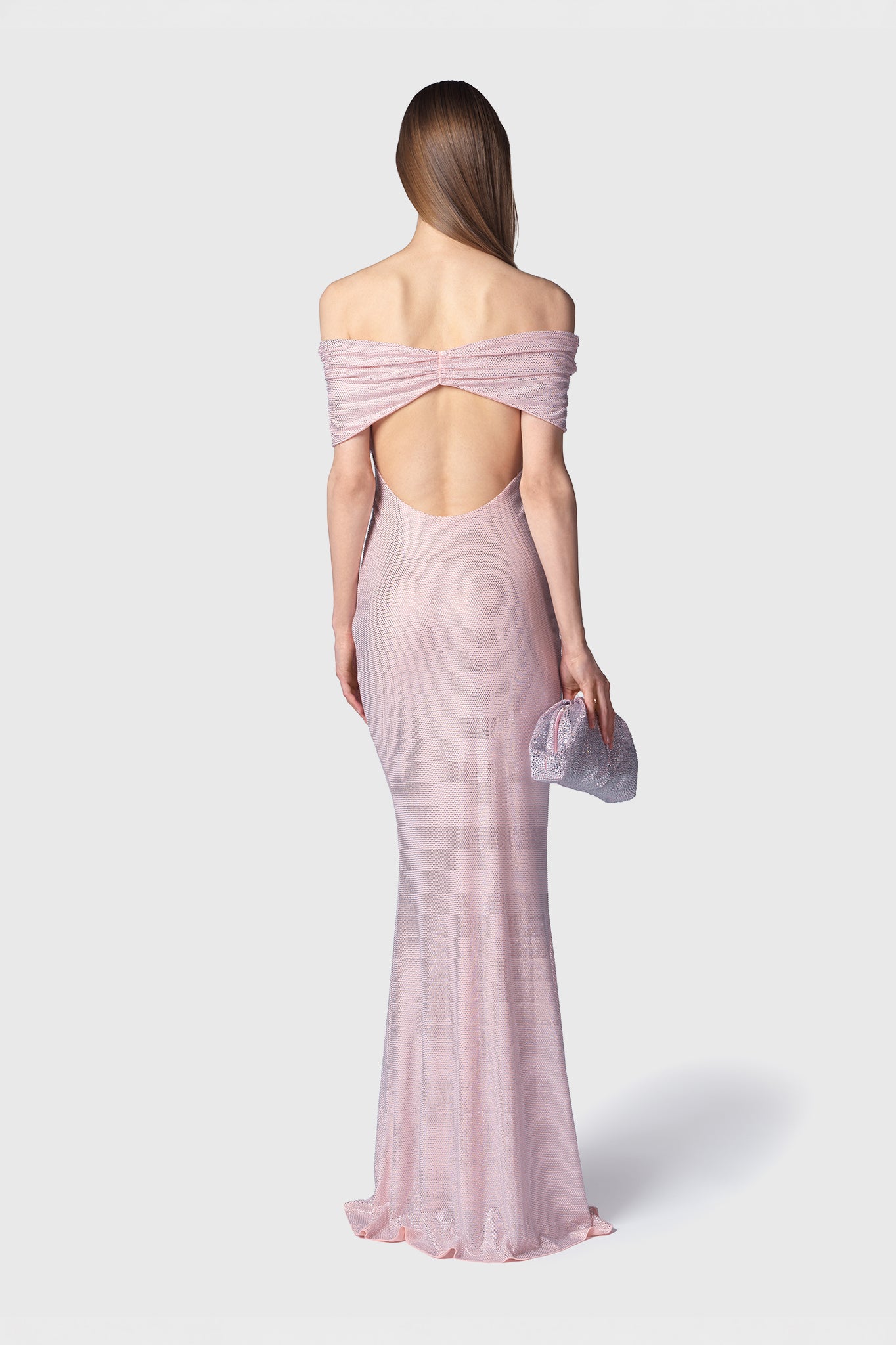 VESTIDO LARGO KEY NUDE PLATEADO
