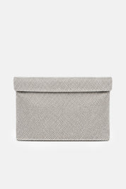 Dunham – maxi pouch argento | TWENTYFOURHAITCH – vista frontale