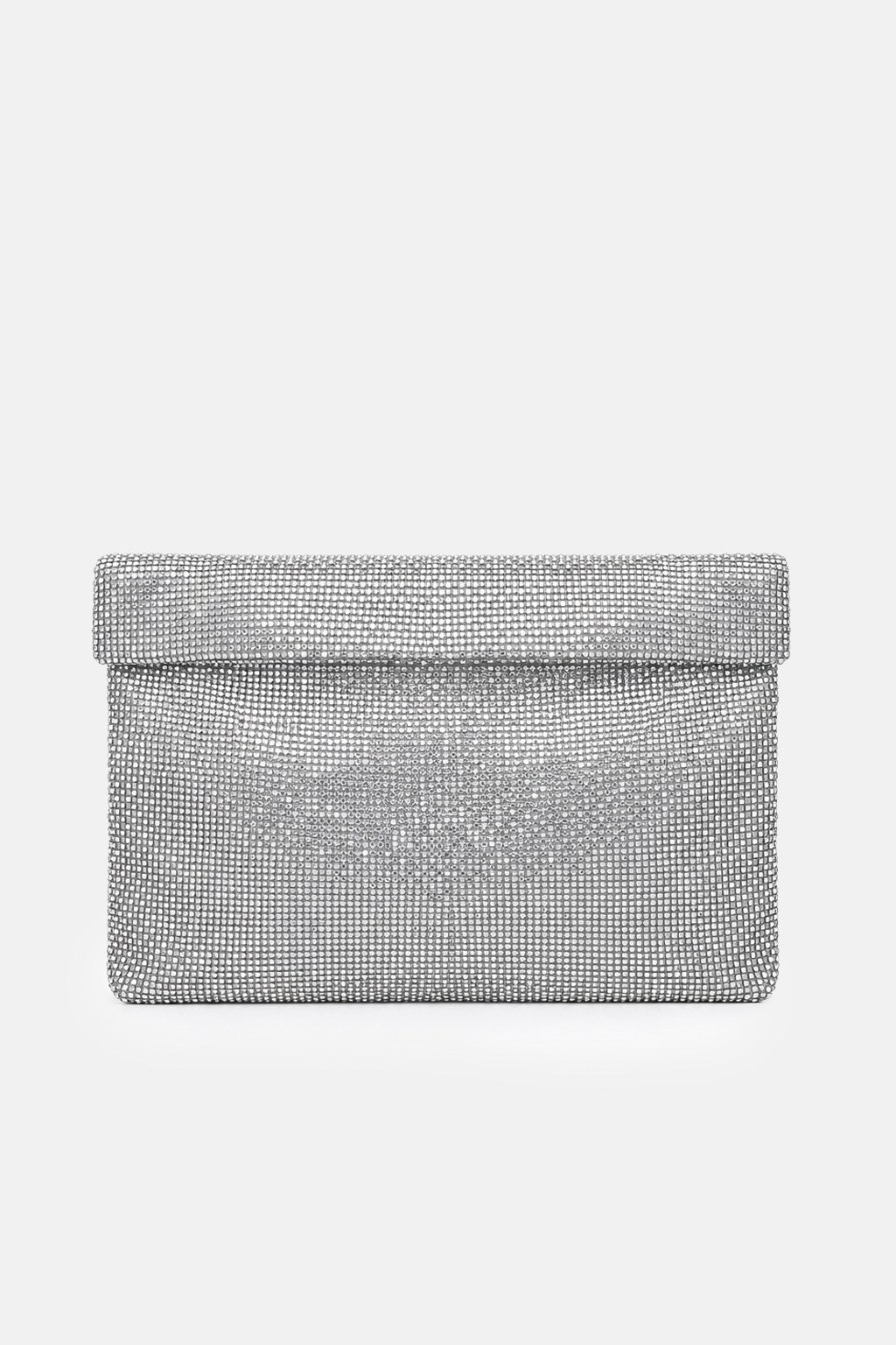 Dunham – maxi pouch metal argento | TWENTYFOURHAITCH – vista frontale