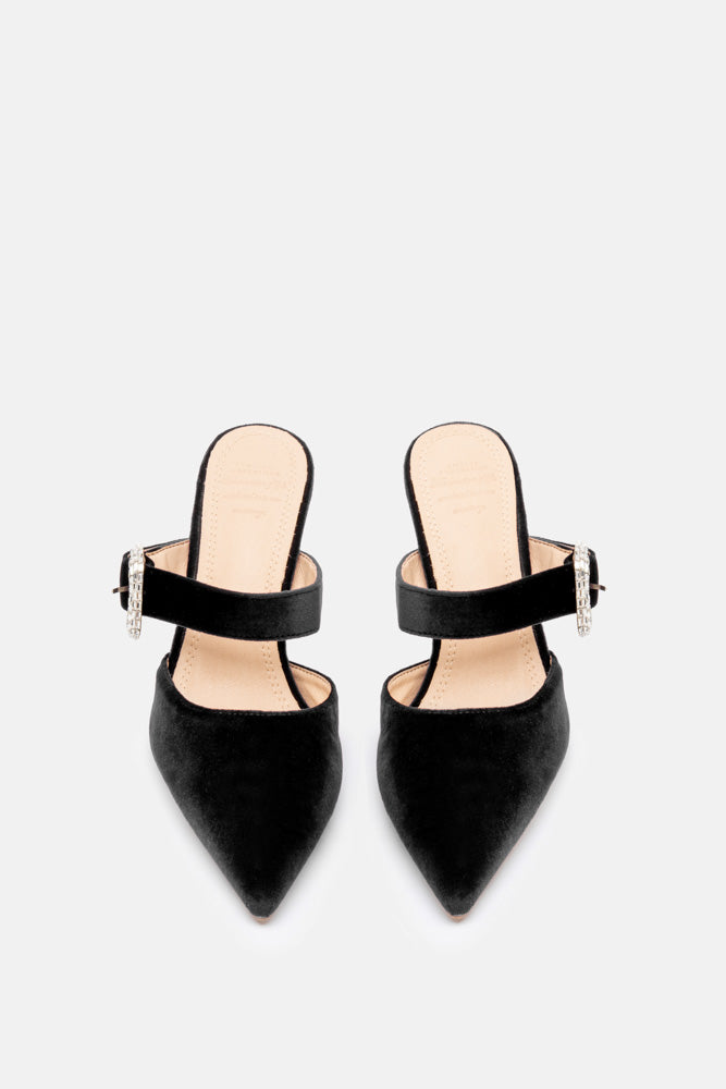 Muliphein – mule nero | TWENTYFOURHAITCH – vista frontale