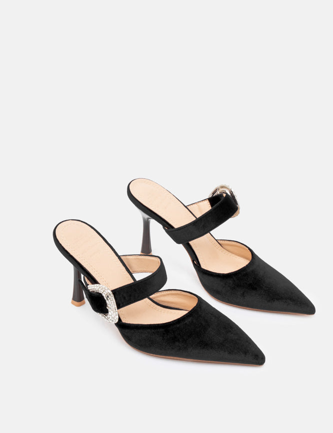 Muliphein – mule nero | TWENTYFOURHAITCH – vista tre quarti