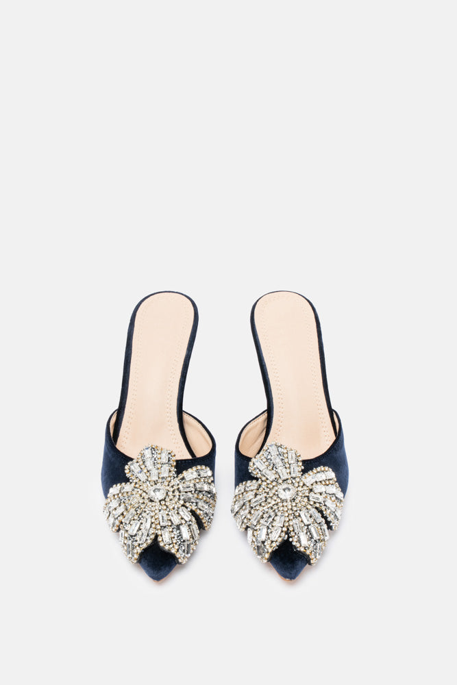 Melor – mules blu scuro | TWENTYFOURHAITCH – vista frontale