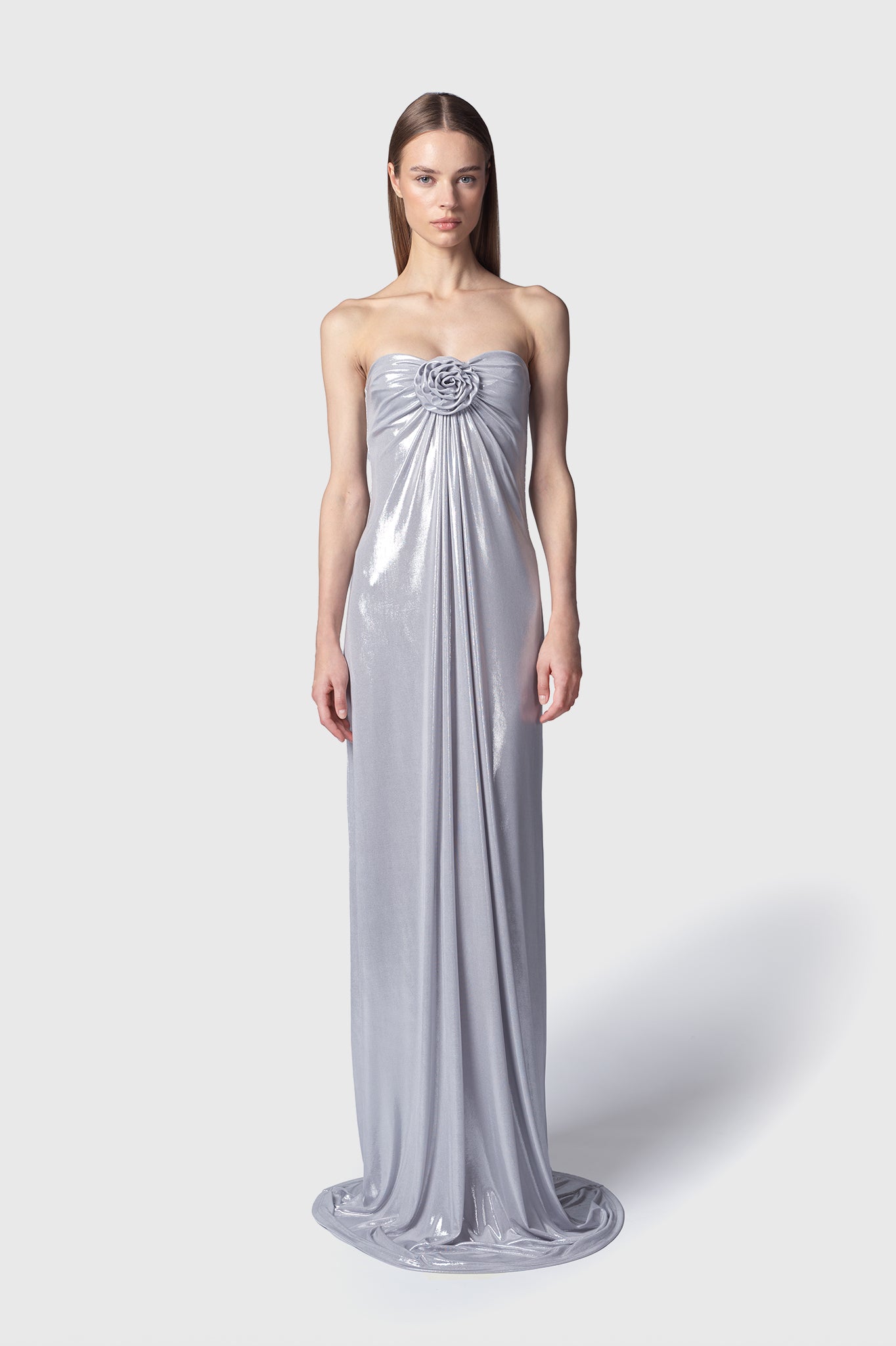 VESTIDO LARGO NOSY PLATEADO