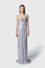 VESTIDO LARGO NOSY PLATEADO