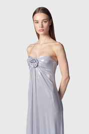 VESTIDO LARGO NOSY PLATEADO