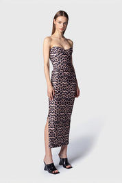 VESTIDO MIDI PALAU ESTAMPADO ANIMAL