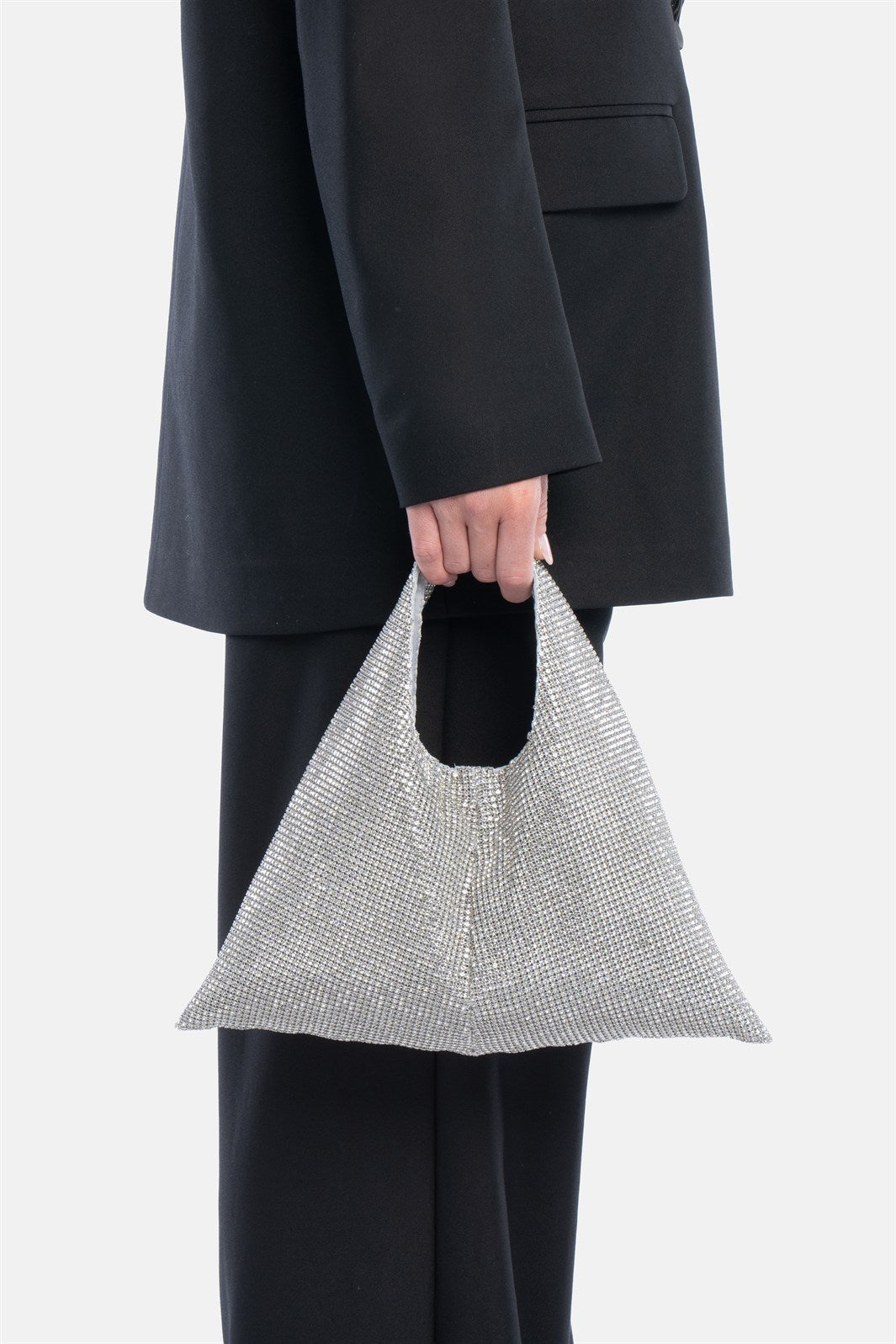 Parks – handbag argento | TWENTYFOURHAITCH – indossata dalla modella