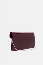 Larken – pochette bordeaux in vernice | TWENTYFOURHAITCH – vista laterale